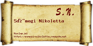 Sümegi Nikoletta névjegykártya