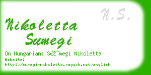 nikoletta sumegi business card